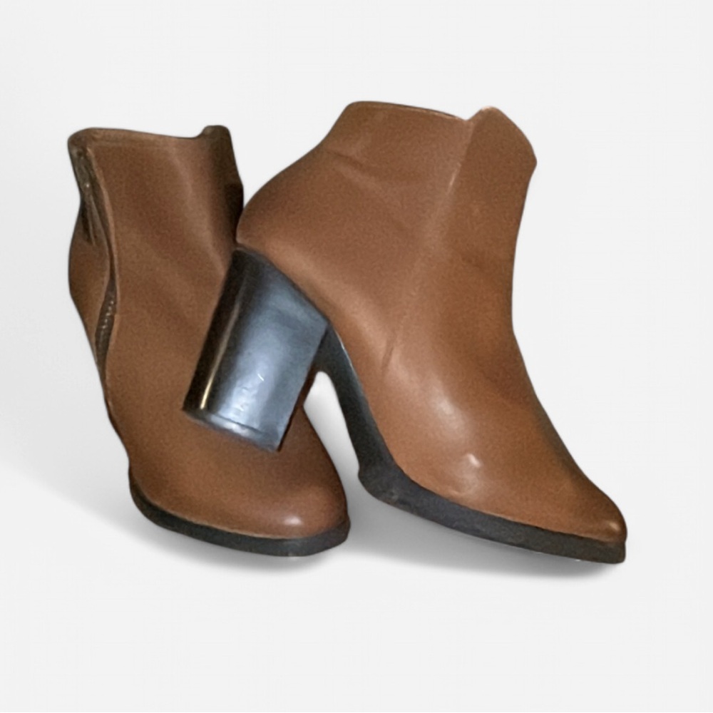 Seven 7 Hannah Camel Brown Block Heeled Ankle Boots